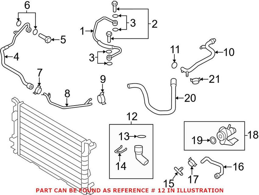 Audi Radiator Coolant Hose - Lower 8K0121051C